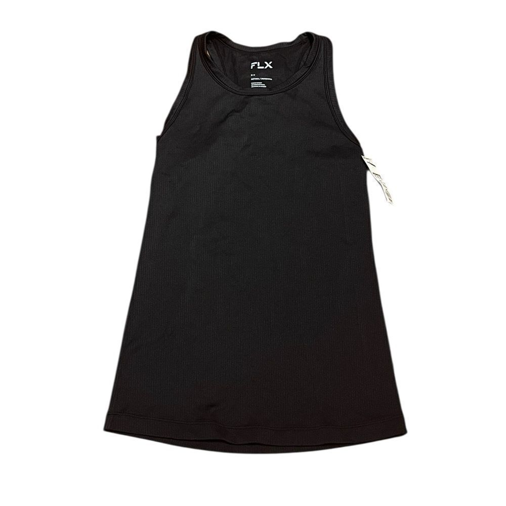 FLX Women’s Black Ribbed Tank Top, Size XS, NWT‎